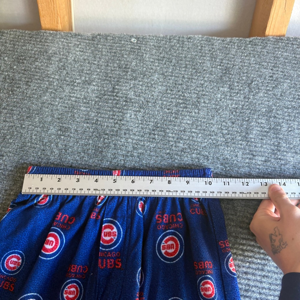 MLB Chicago Cubs Youth Fleece Pajama Pants Blue Red Logo Print Size 8 S Kids - Picture 4 of 6